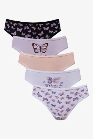 5 Pack Ditsy Bikini Panties Multi