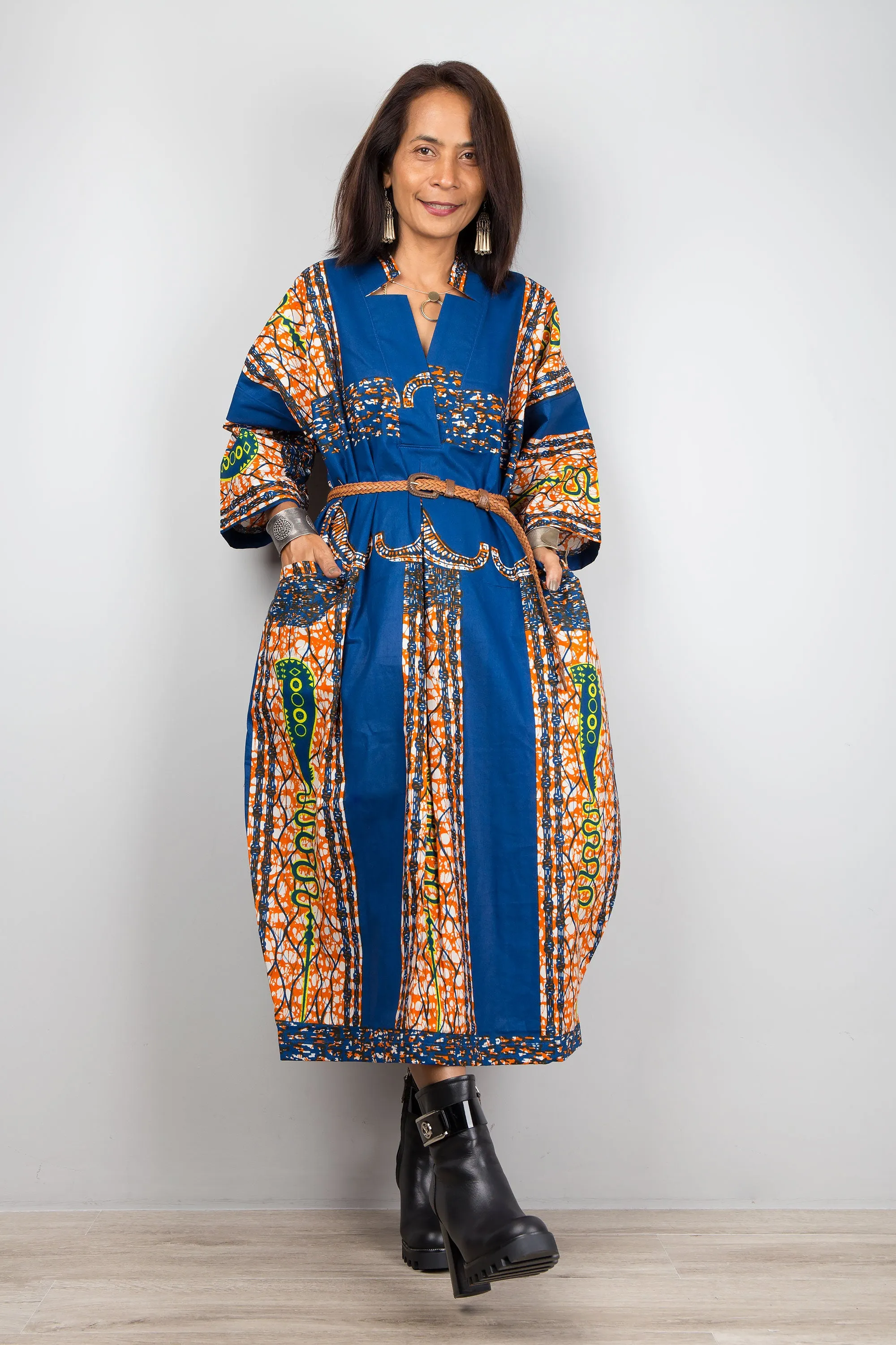 African Ankara Print Kaftan Dress