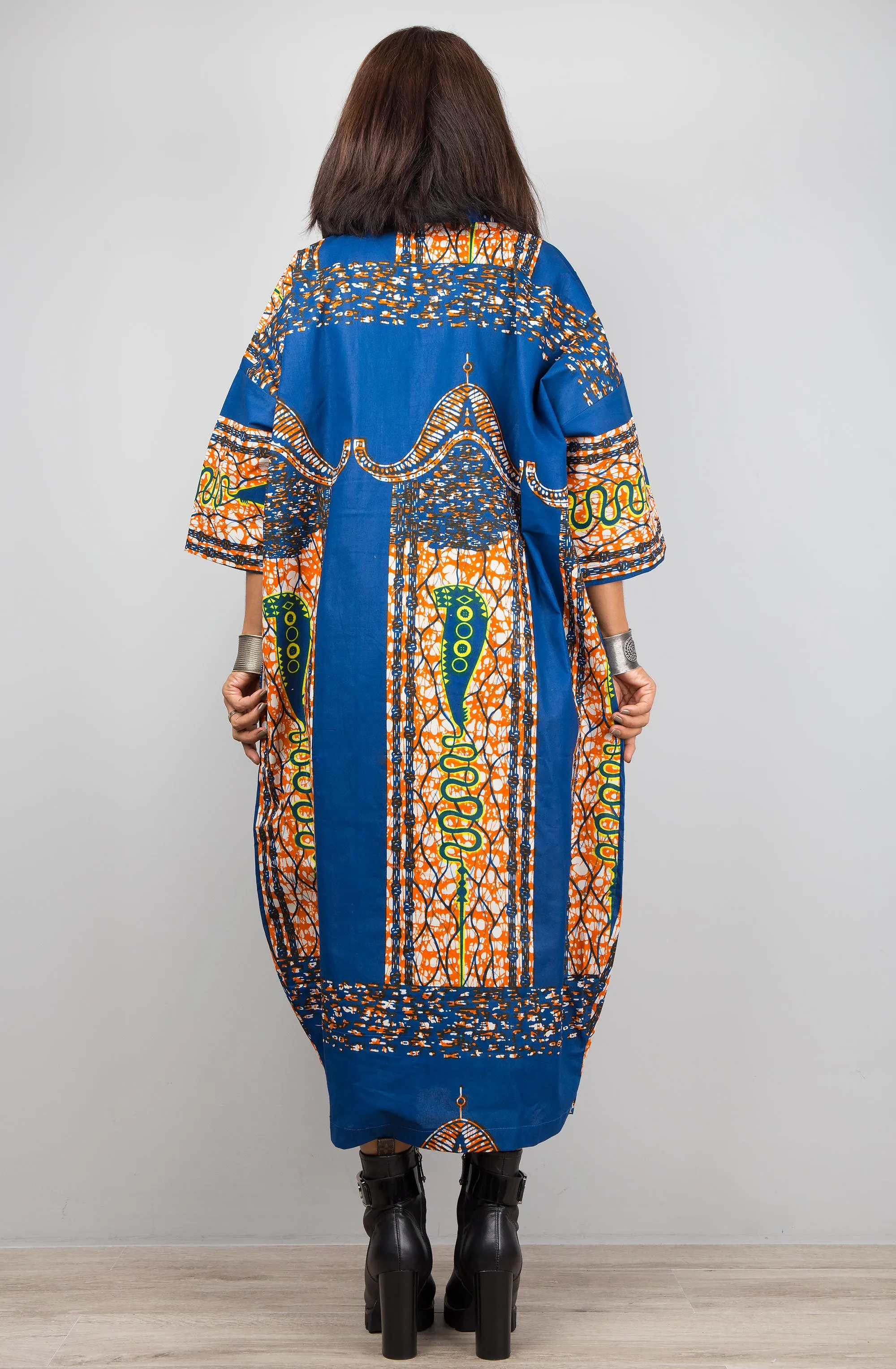 African Ankara Print Kaftan Dress