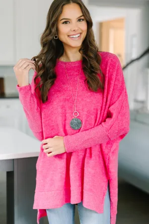 Always Fun Fuchsia Pink Brushed Knit Tunic