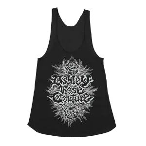 Ashley Rose Couture "Logo: White" Black Women's Racerback Tank Top