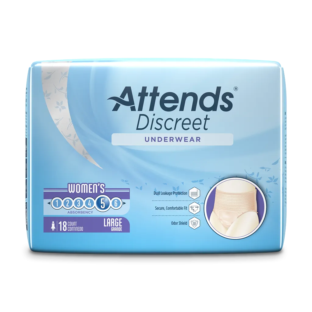 Attends Discreet Women Disposable Incontinence Bladder Leak Underwear