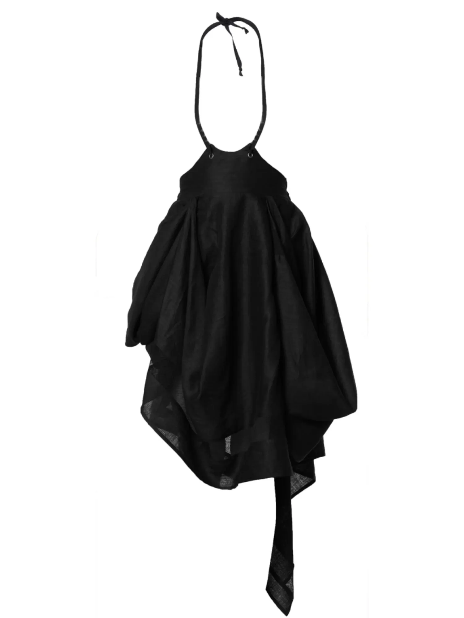 Avant Garde Linen Skirt With Ties In Black