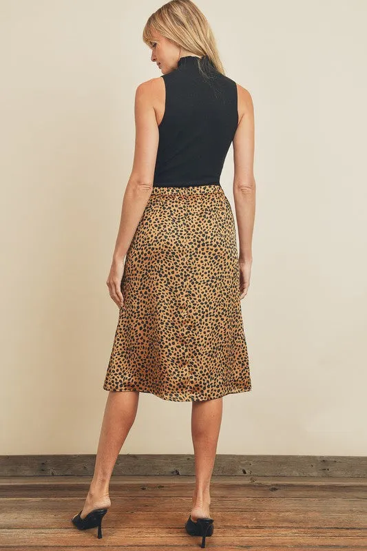 Avery Animal Print Midi Skirt