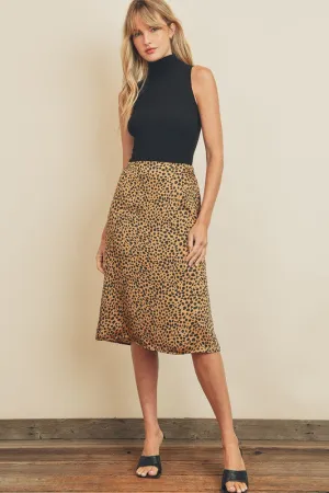 Avery Animal Print Midi Skirt