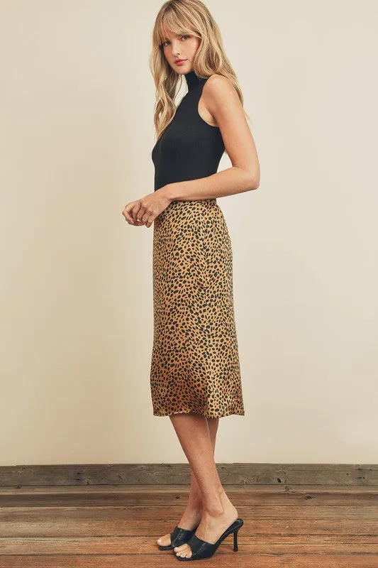 Avery Animal Print Midi Skirt