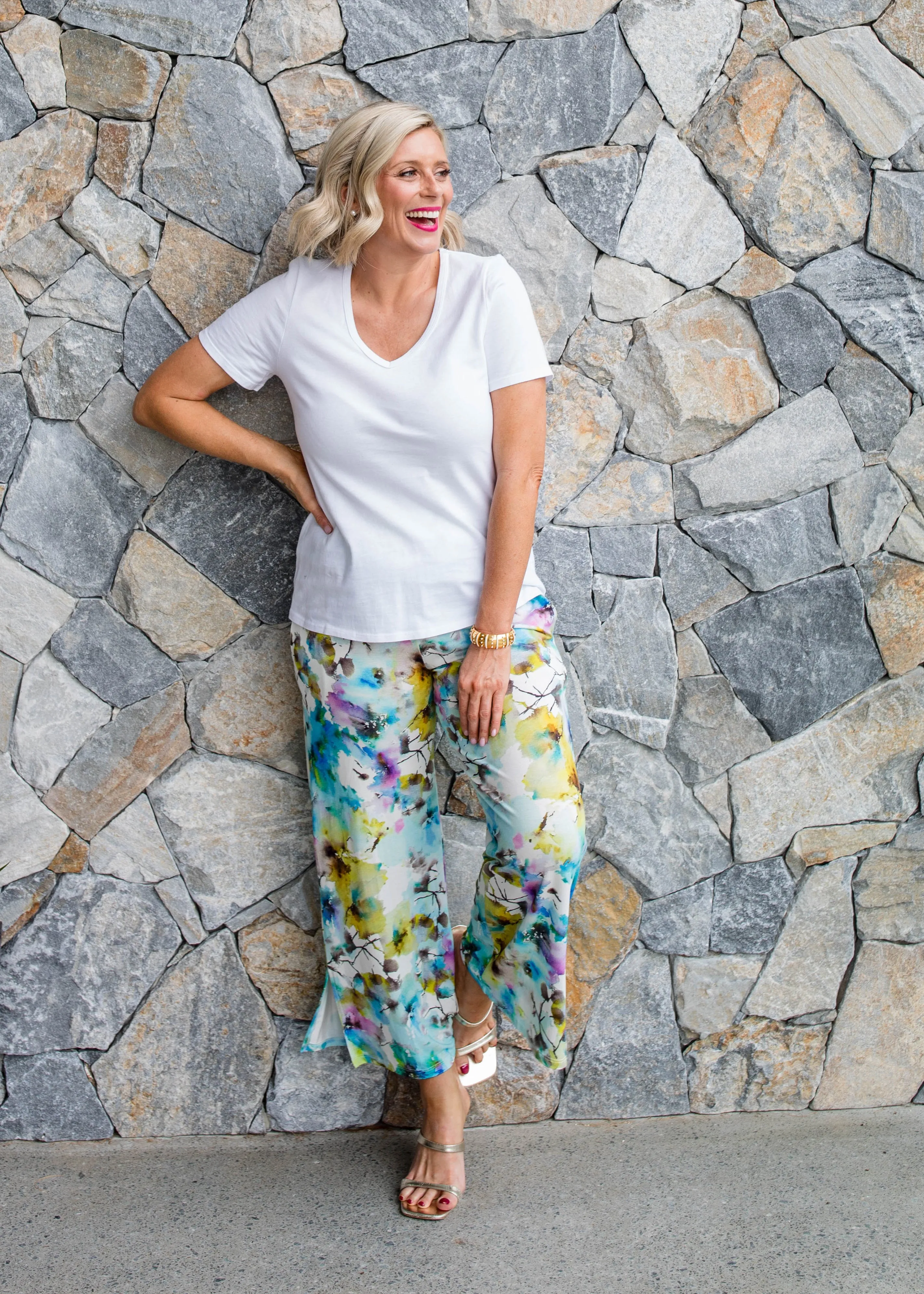 Barney jersey crop pant in Willow