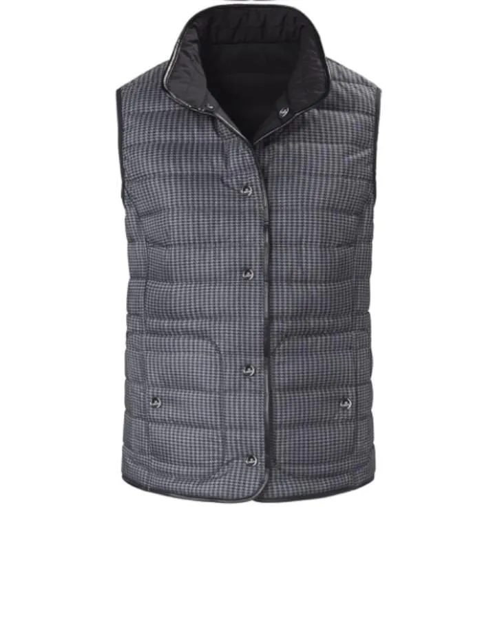 Basler S Black and Charcoal Grey Reversible Quilted Gilet 1208110101 13033 9818