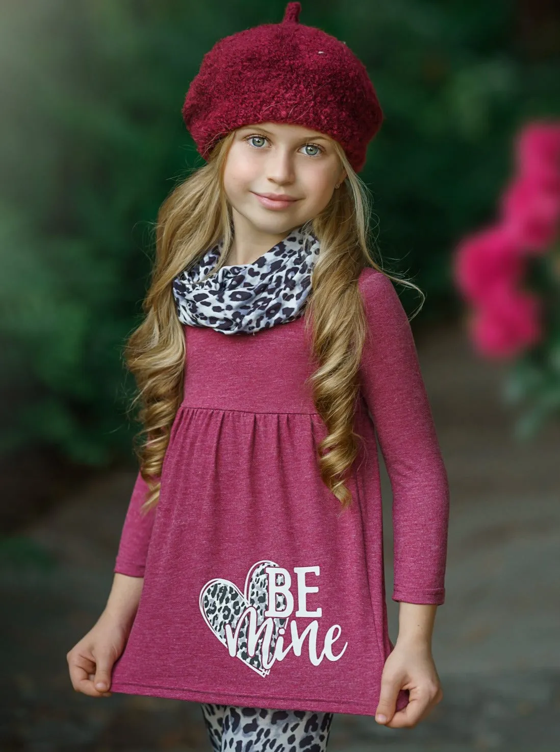 Be Mine Leopard Tunic, Scarf and Legging Set