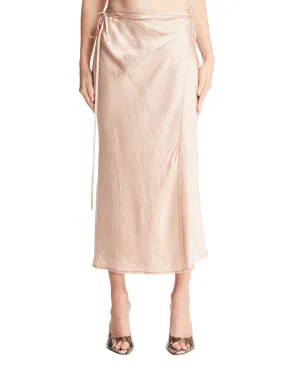 Beige Satin Wrap Skirt