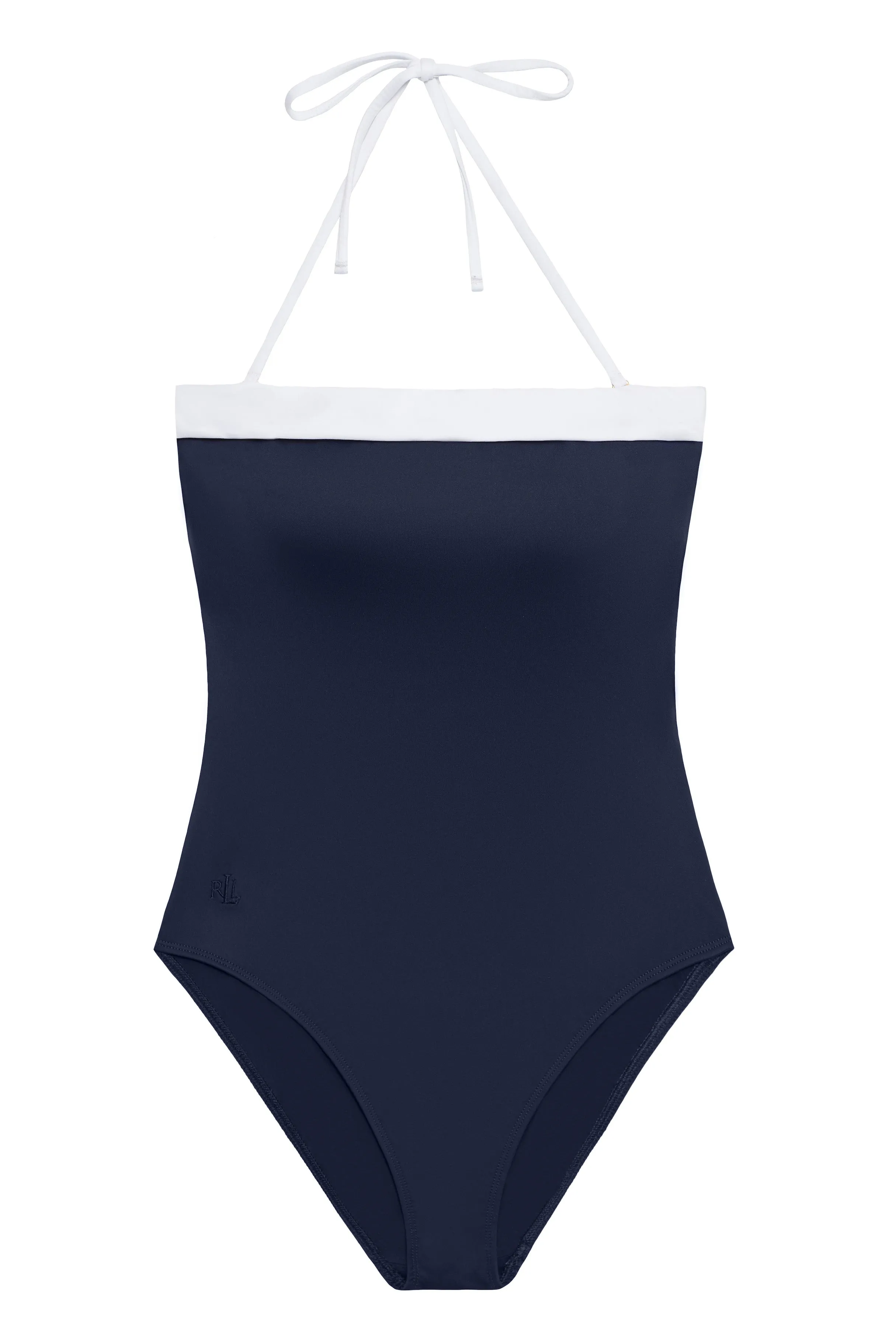 Bel Air Bandeau Navy and White Swimsuit