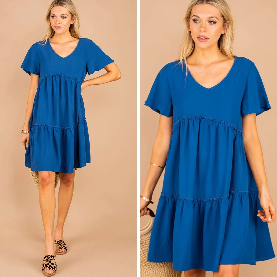 Believe In Fun Royal Blue Babydoll Dress