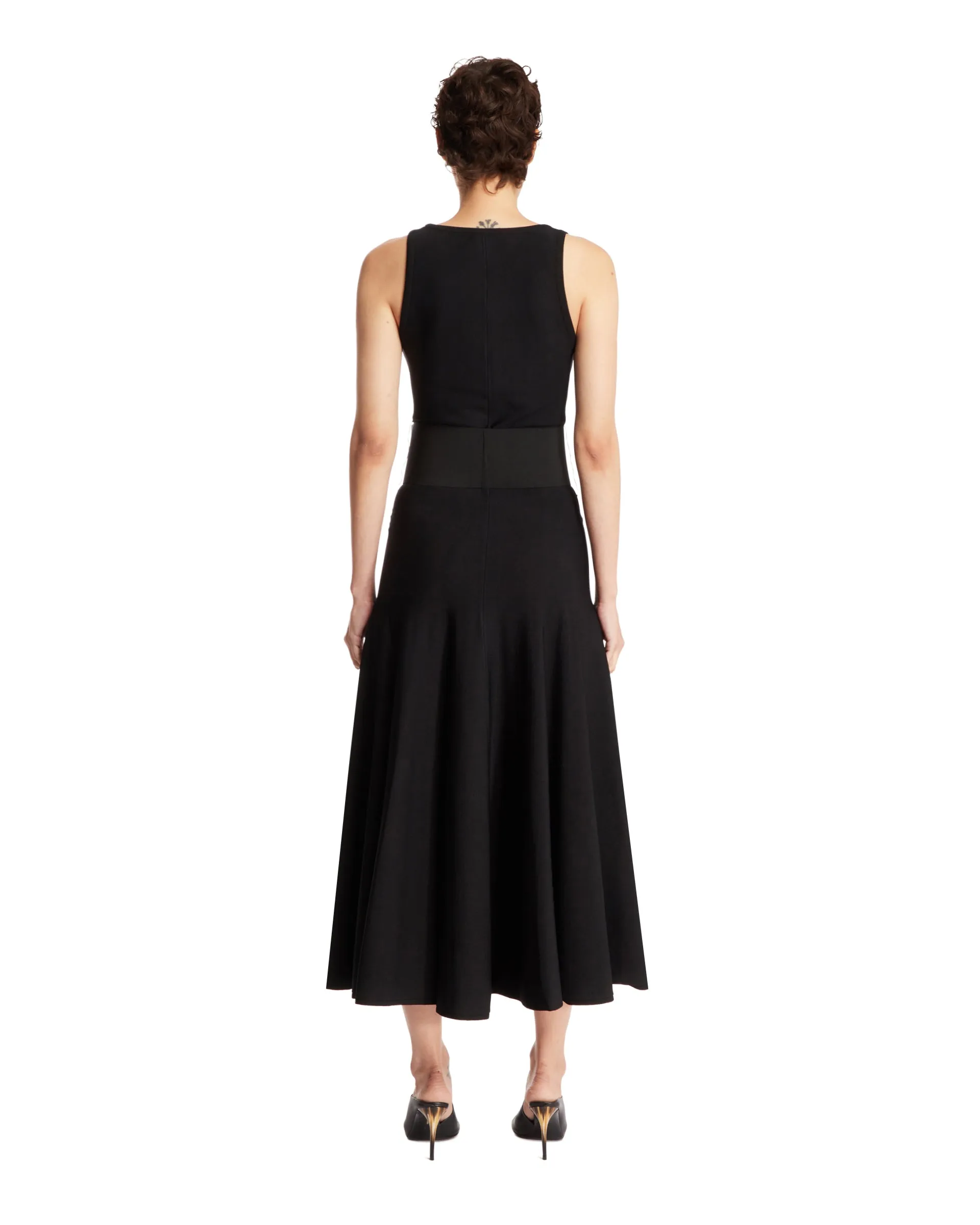 Belted Midi Viscose Dress