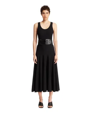 Belted Midi Viscose Dress