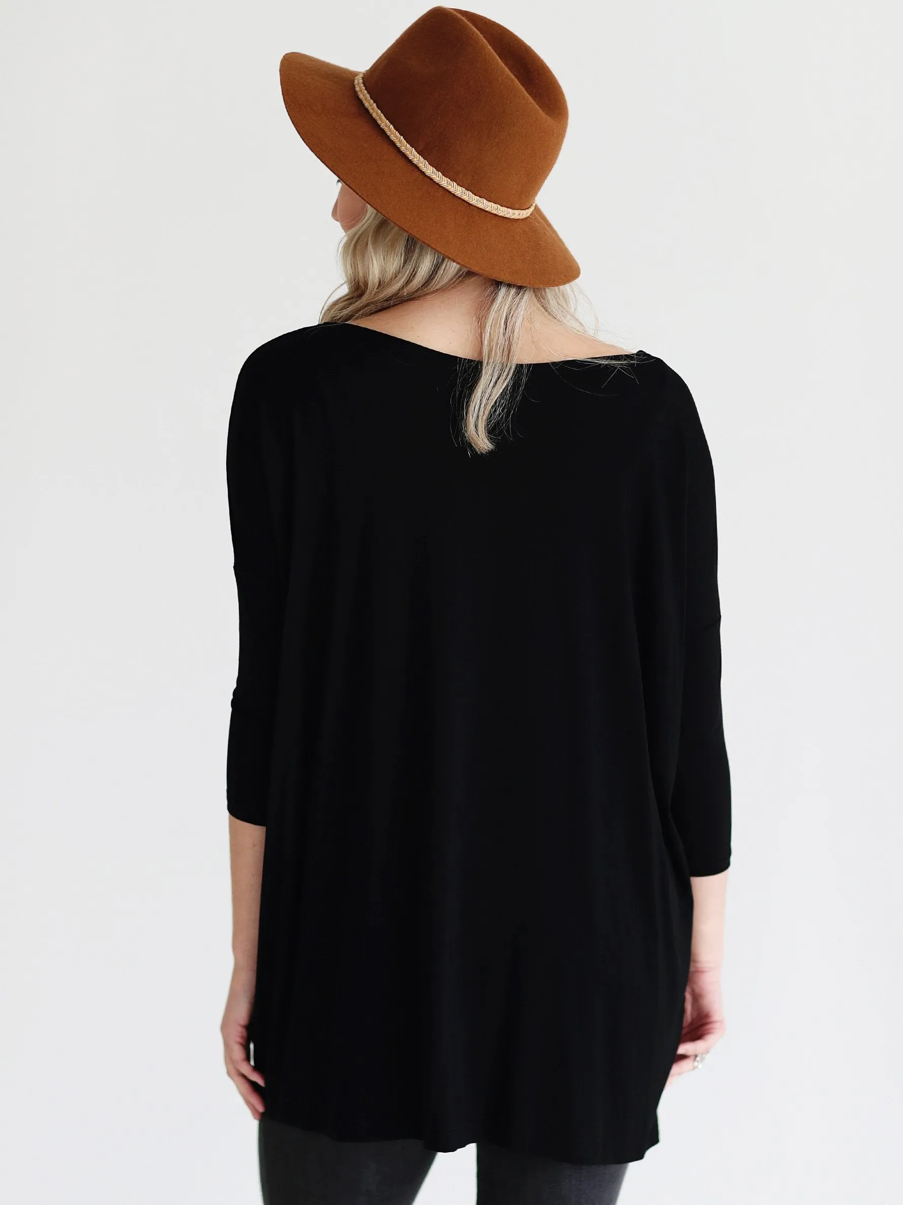 Black 3/4 Sleeve Tunic