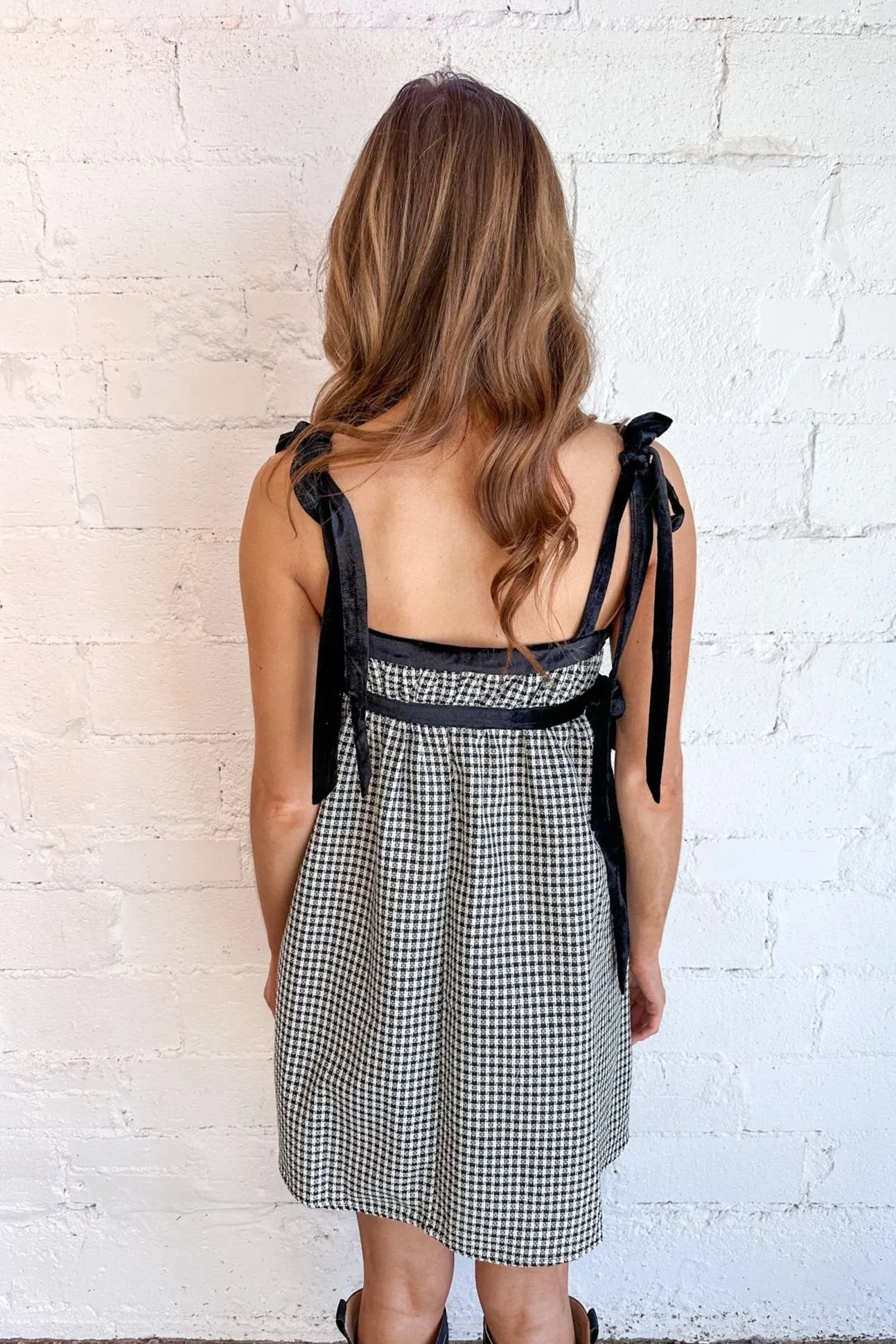 Black Tweed Babydoll Dress