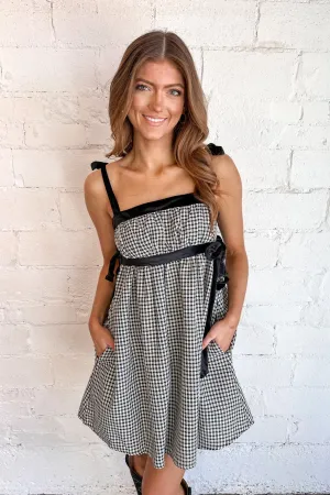 Black Tweed Babydoll Dress