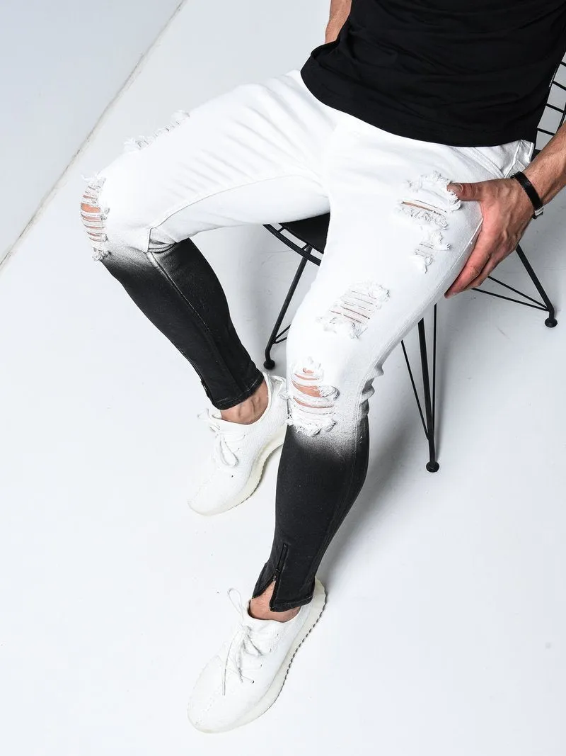 Black&White Jeans Ripped