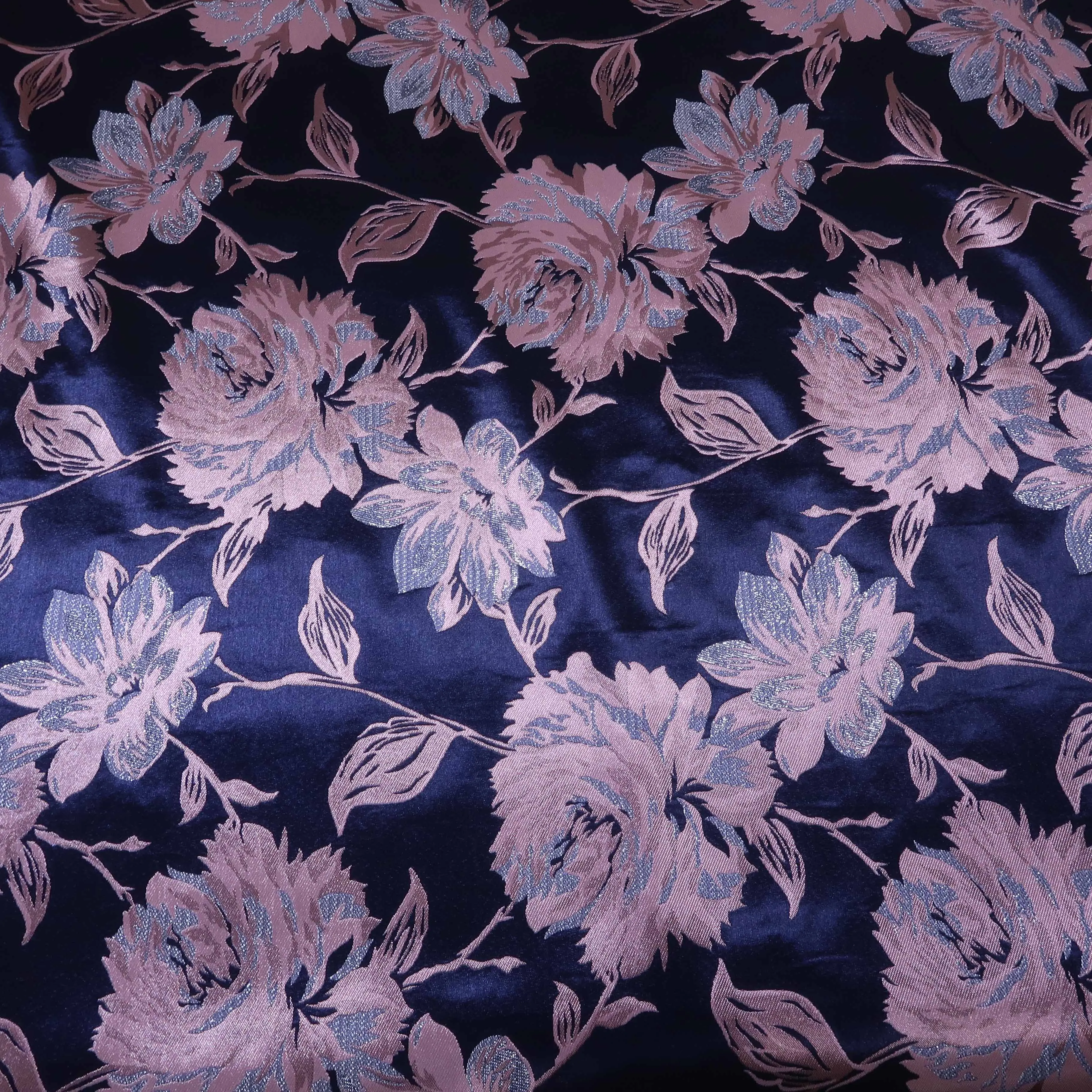 Blue Floral Brocade