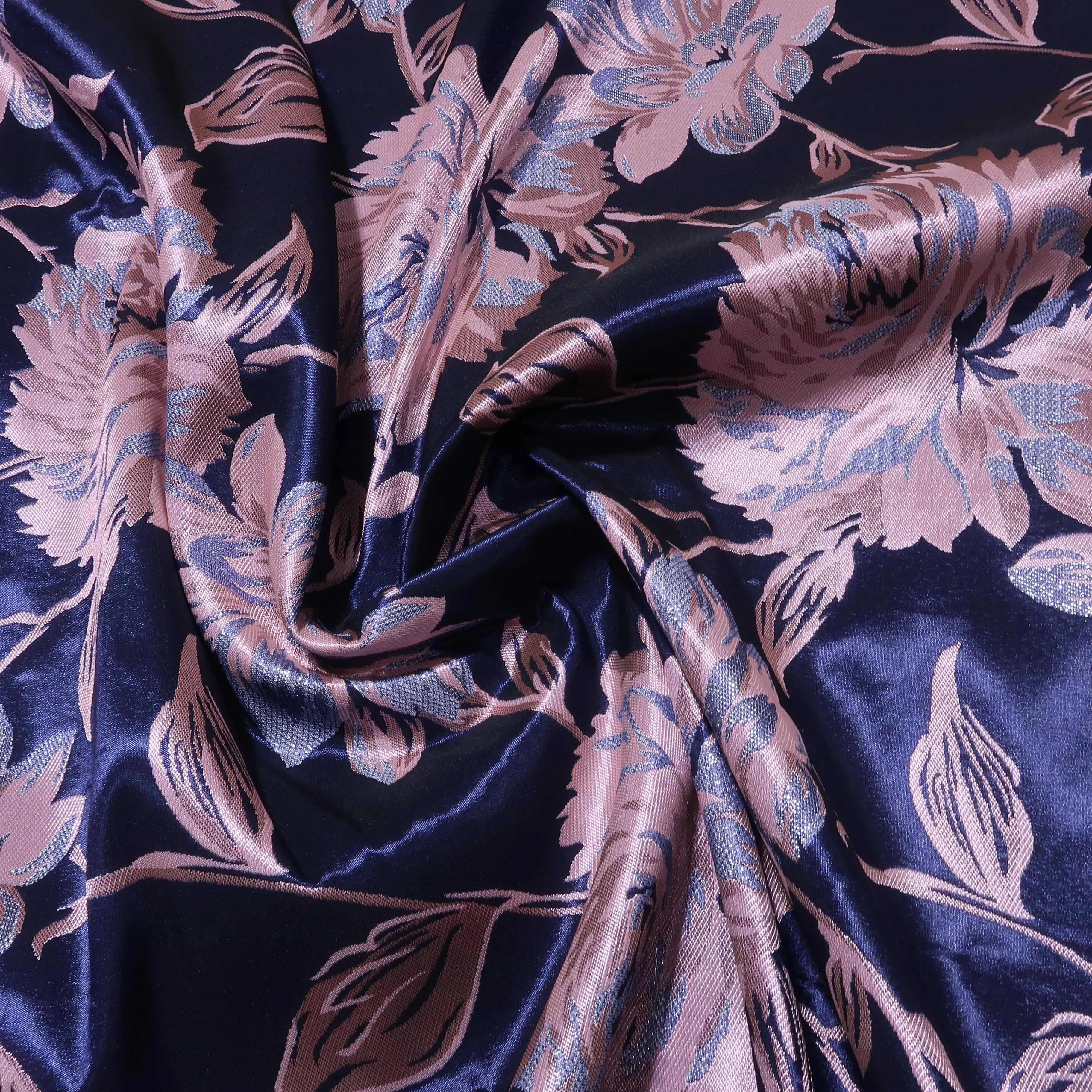 Blue Floral Brocade