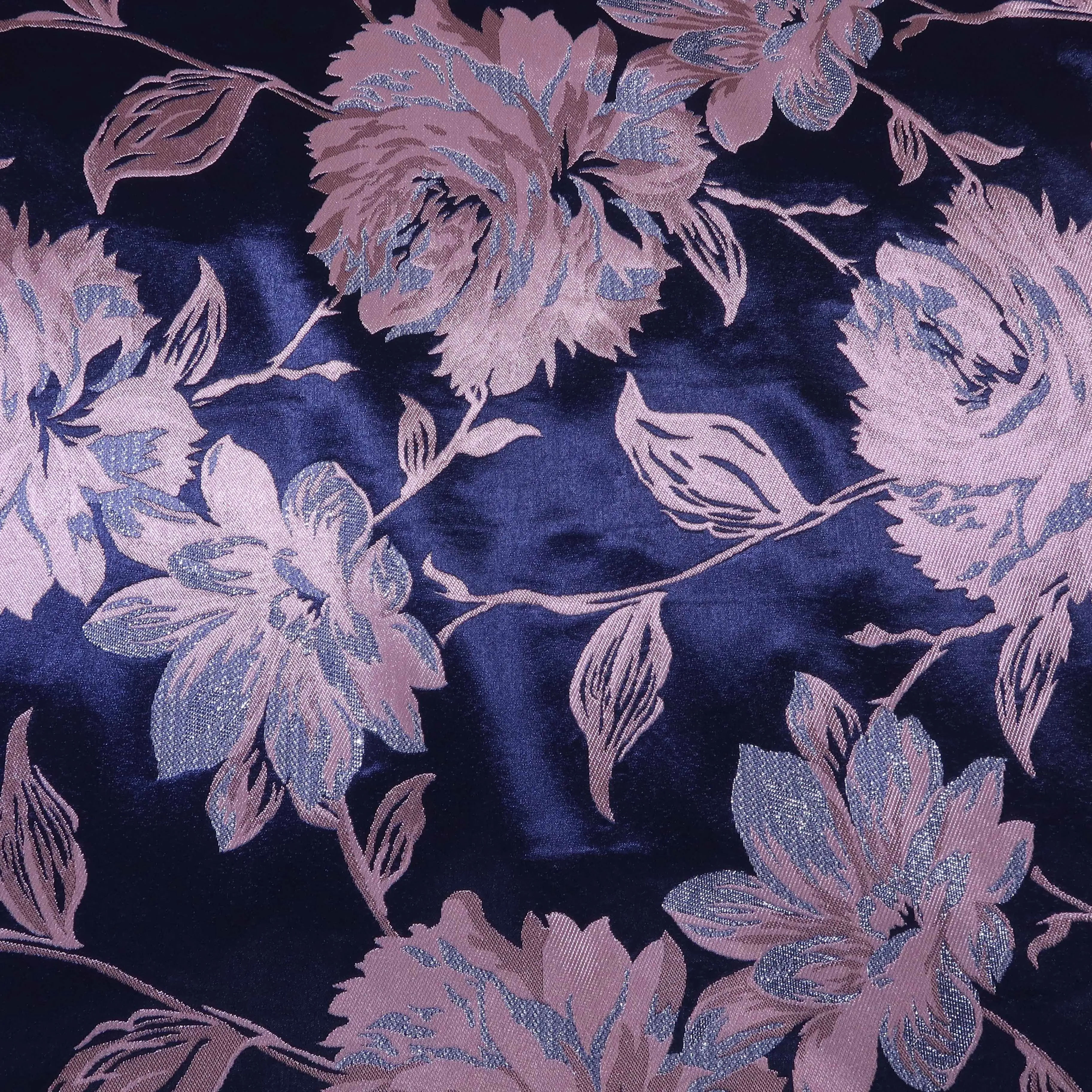 Blue Floral Brocade