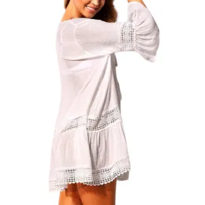 Boho-Chic White Crochet Beach Tunic