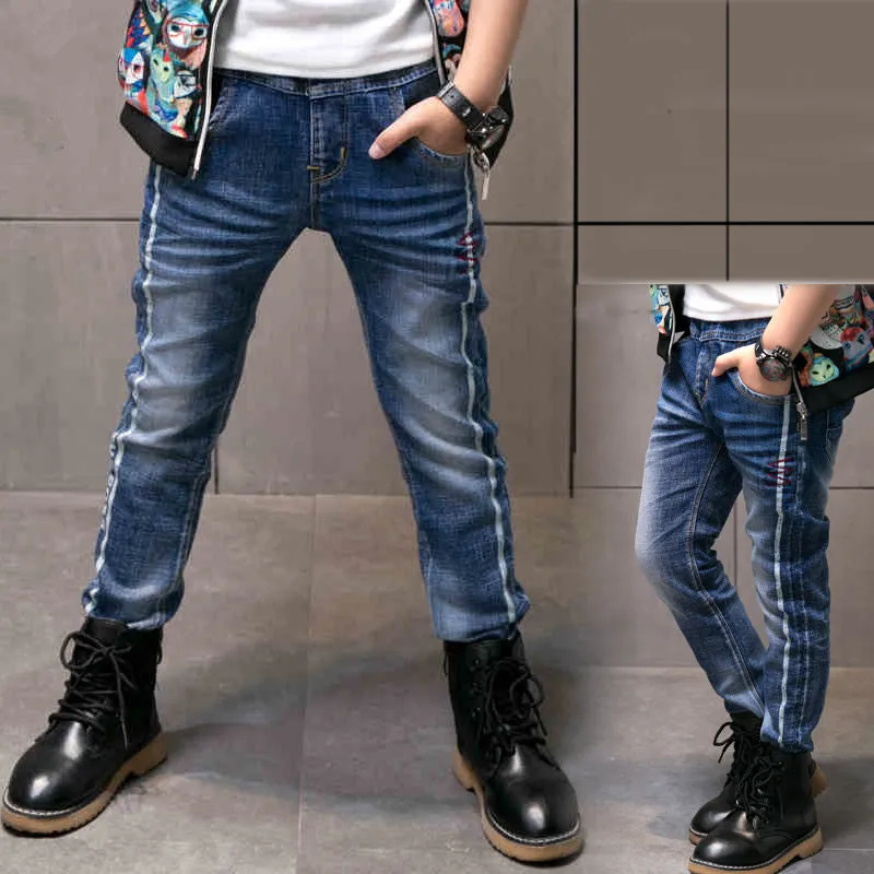 Boys Jeans Autumn And Winter New One-piece Velvet