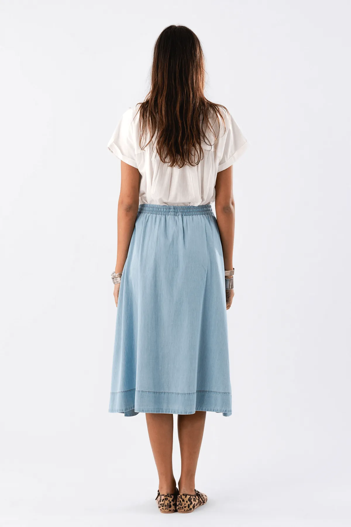 BRISTOL MIDI SKIRT BLUE