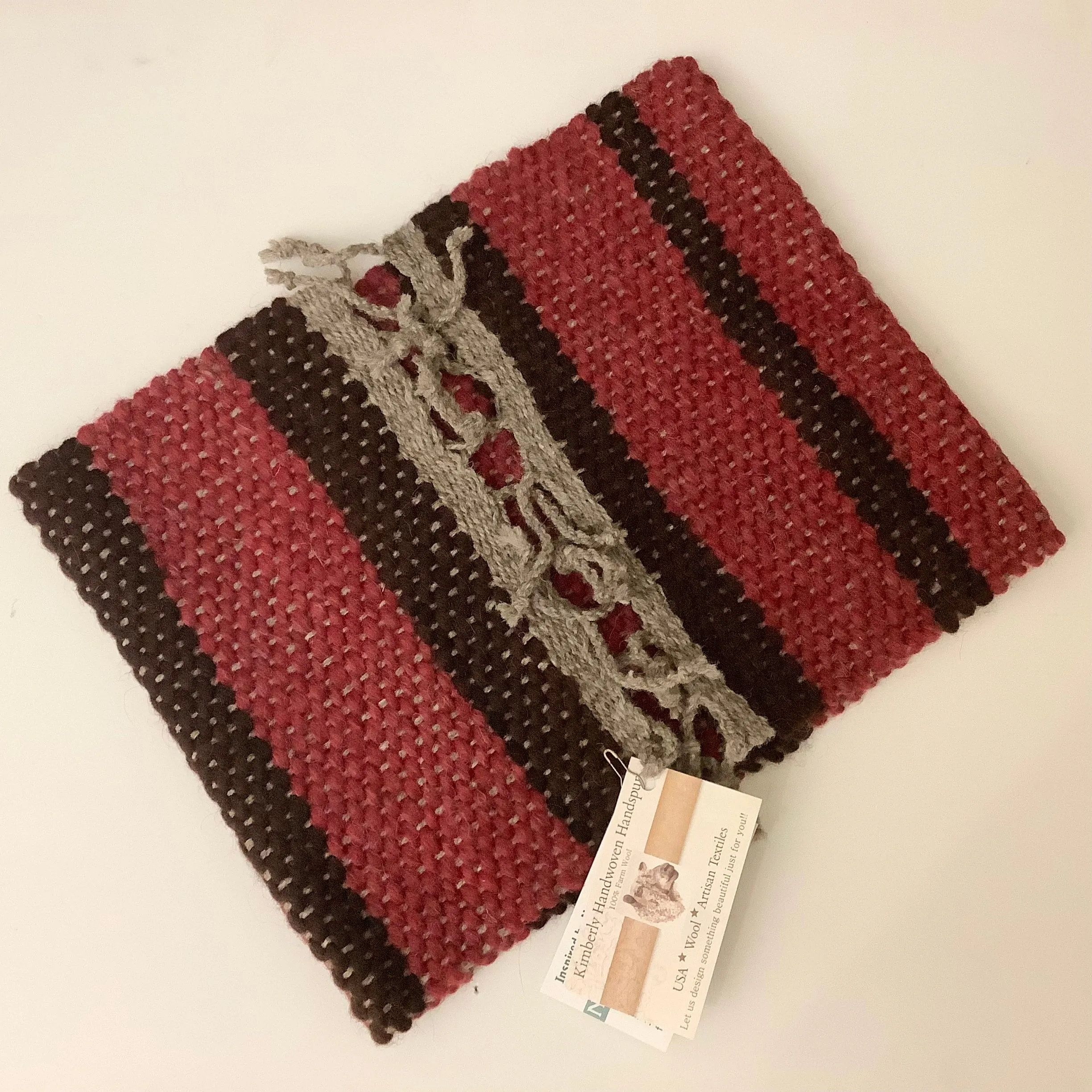 Bulky Jamie Scarf - Brown & Brick Red