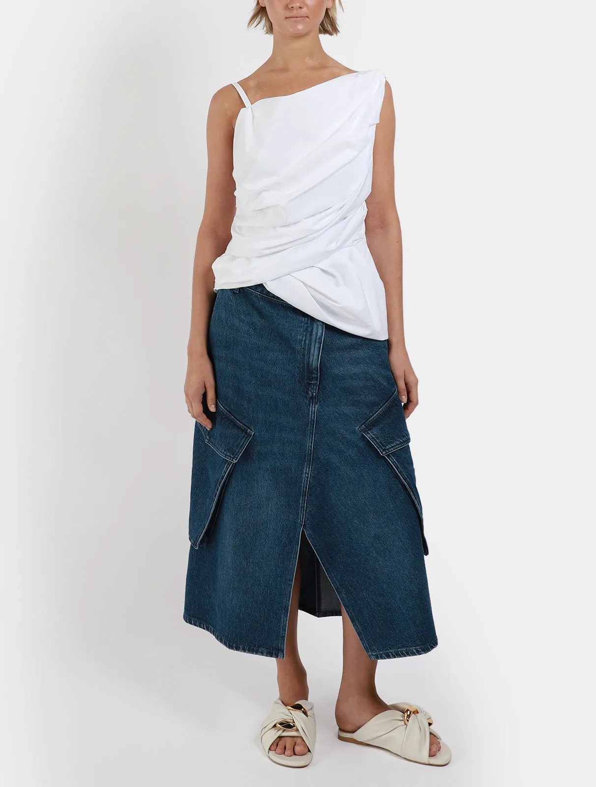 Cargo Pocket Midi Skirt