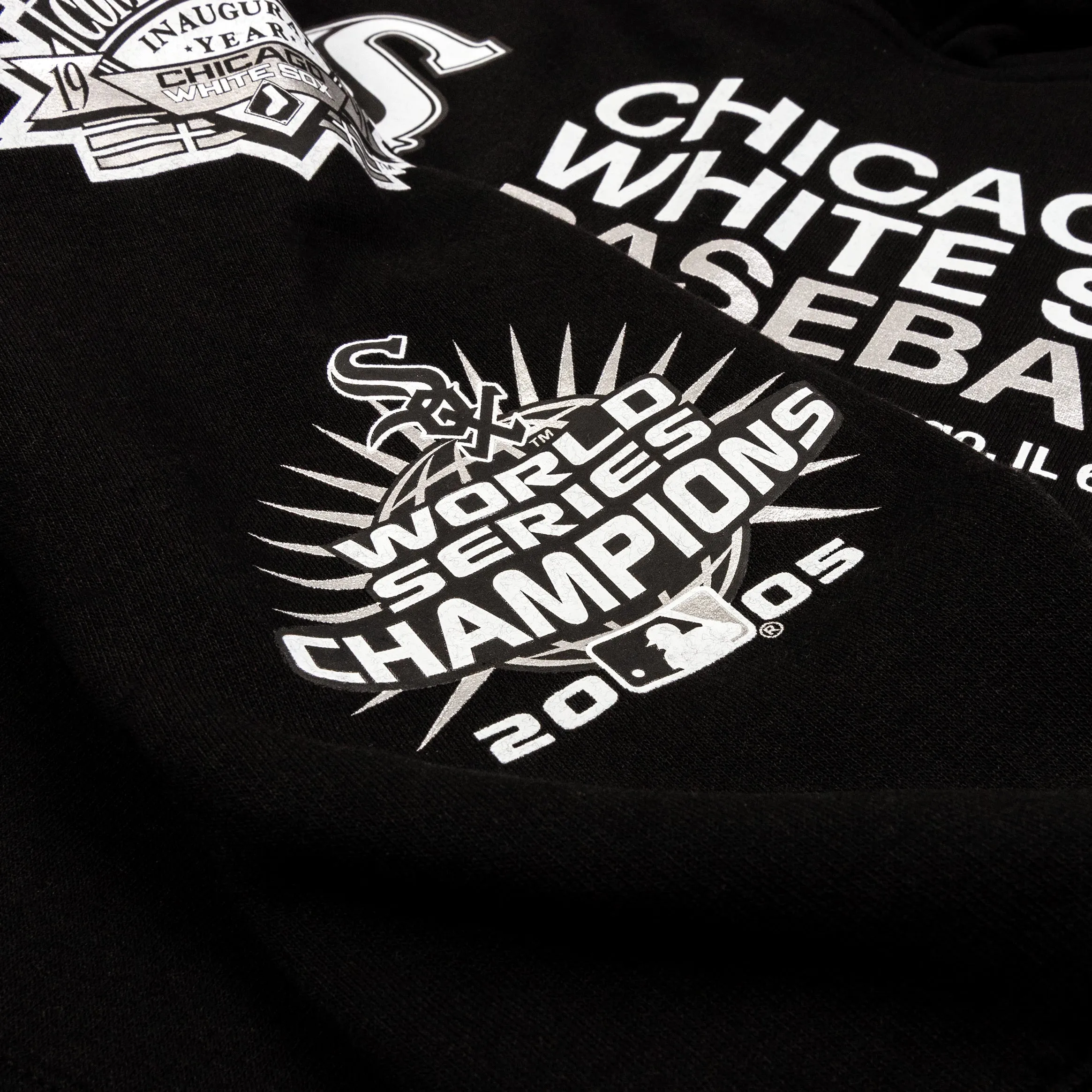 Chicago White Sox Fleece Pullover Mens Hoodie (Black)