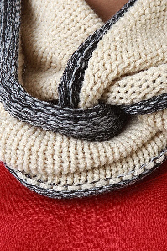 Chunky Two Tone Infinity Scarf