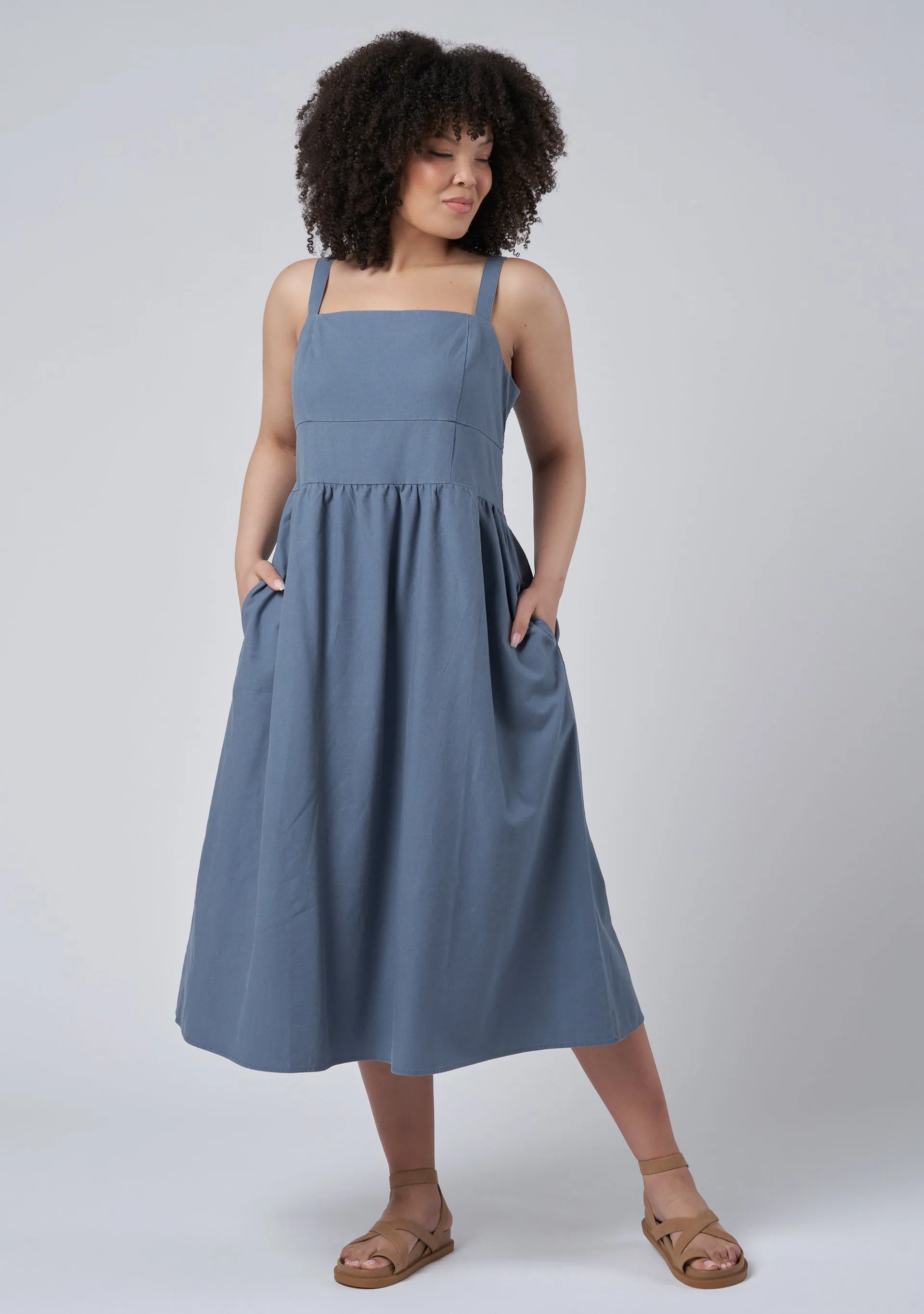 Cora Linen Midi Dress