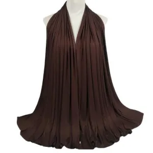 Cotton Soft Jersey Maxi Hijab Scarf - Chocolate