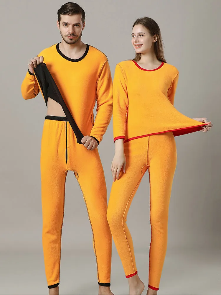 Couples Thickened Fleece Thermal Underwear Pajamas