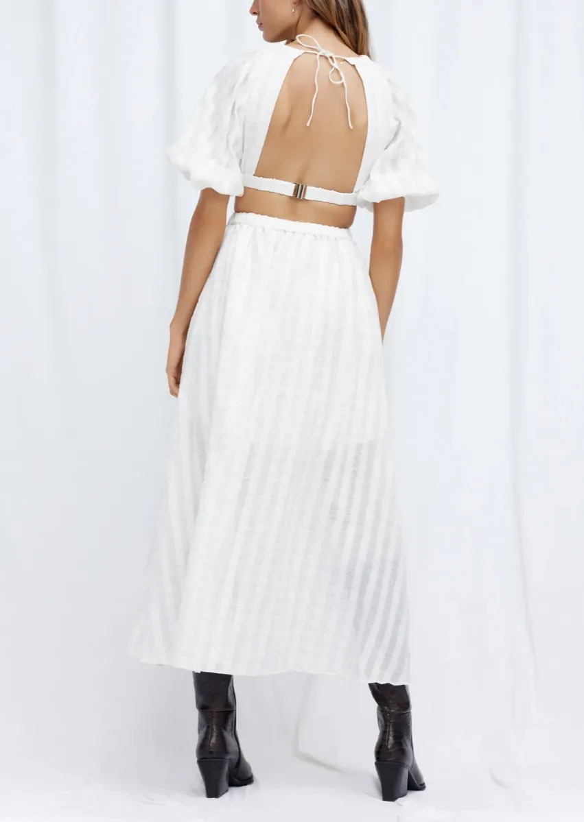 Emily Midi Dress - Ivory Check