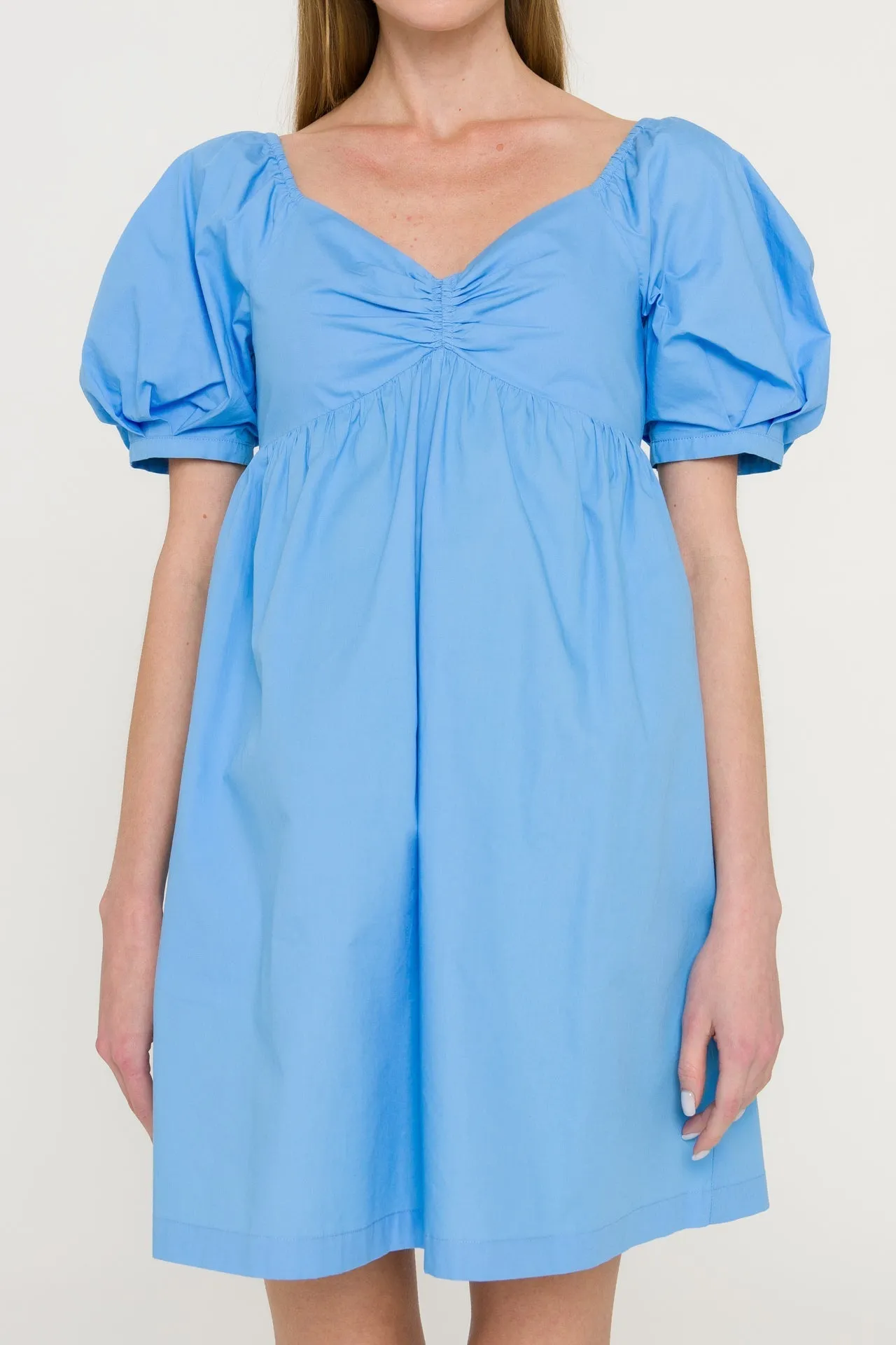 English Factory - Puff Sleeve V-Neck Babydoll Dress