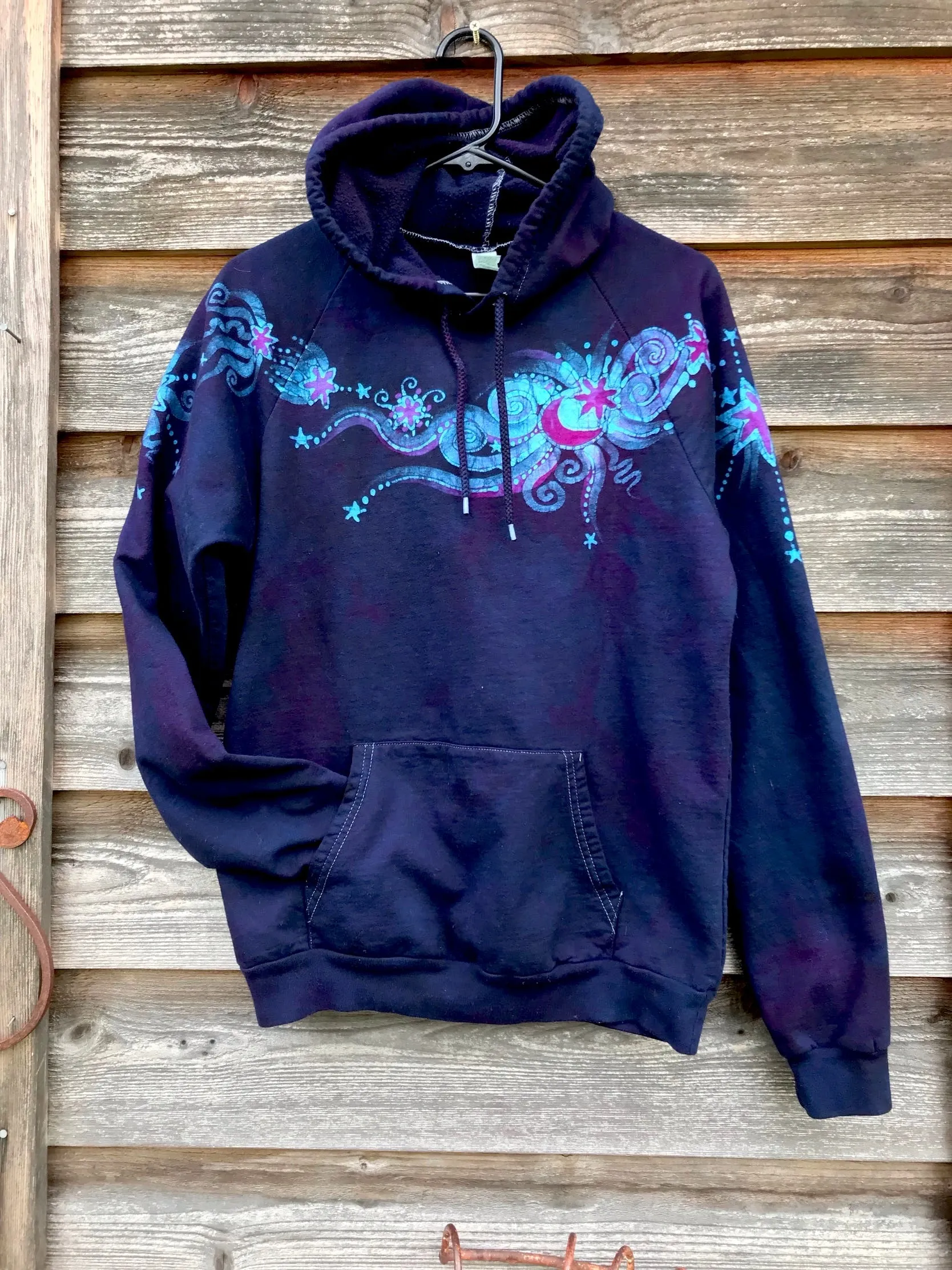 Fair Isle Galaxy Pullover Batik Hoodie - Organic Cotton - Size Medium ONLY