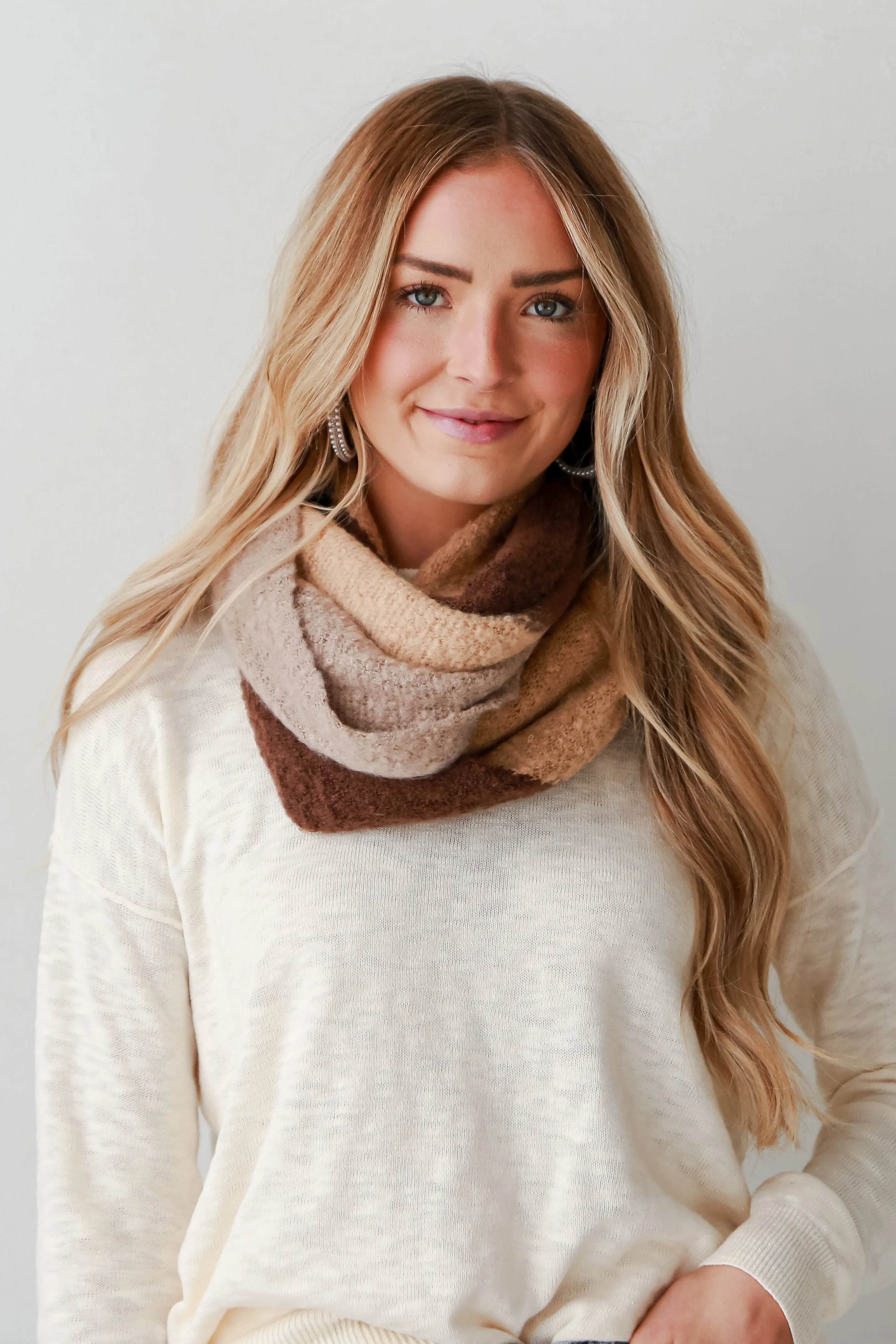 FINAL SALE - Cuddly Love Brown Infinity Scarf - DOORBUSTER