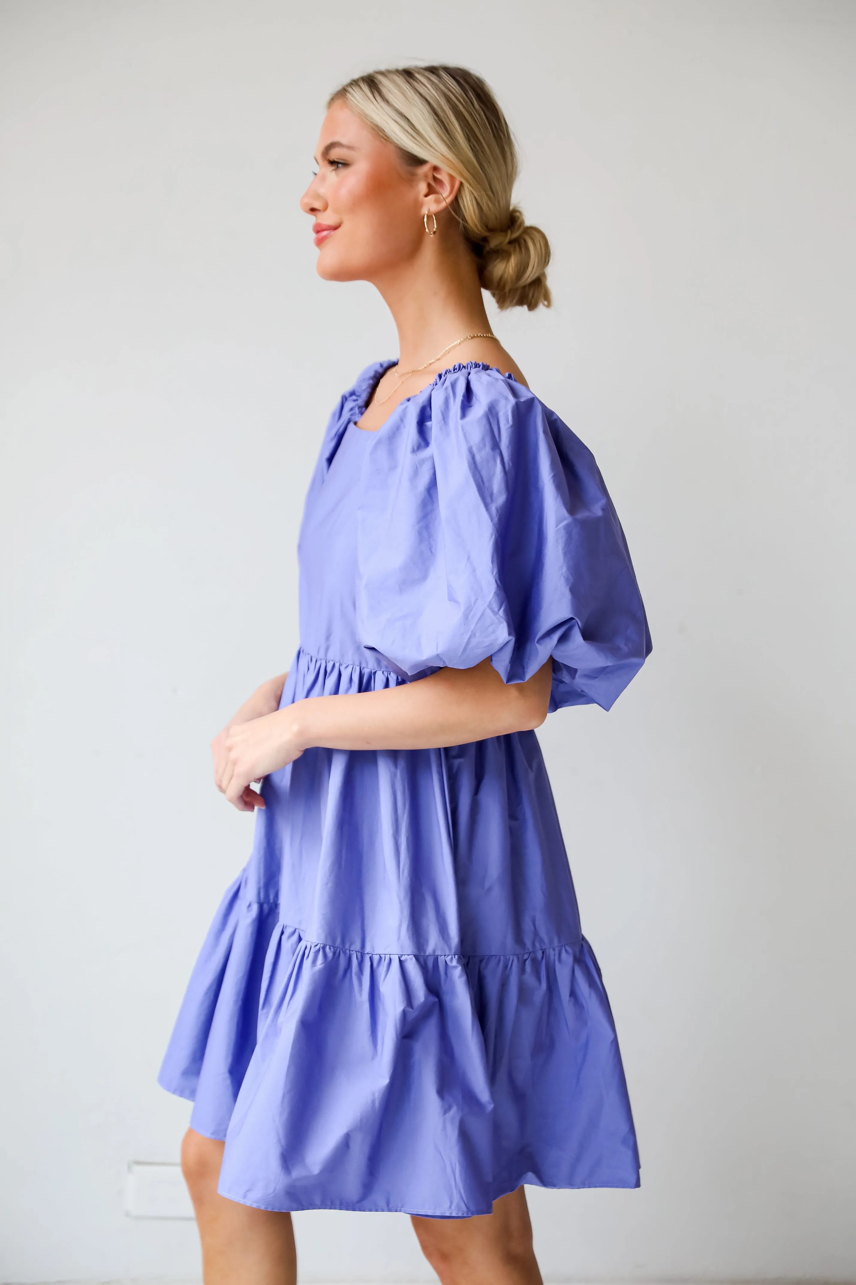 FINAL SALE - Dreamiest Darling Lilac Puff Sleeve Babydoll Mini Dress