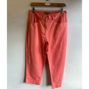 First Avenue 10 Coral Pink Peach Crop Trousers  - 2420