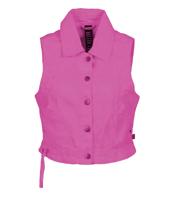 FREAKY NATION DENIM-GILET BONNY PINK