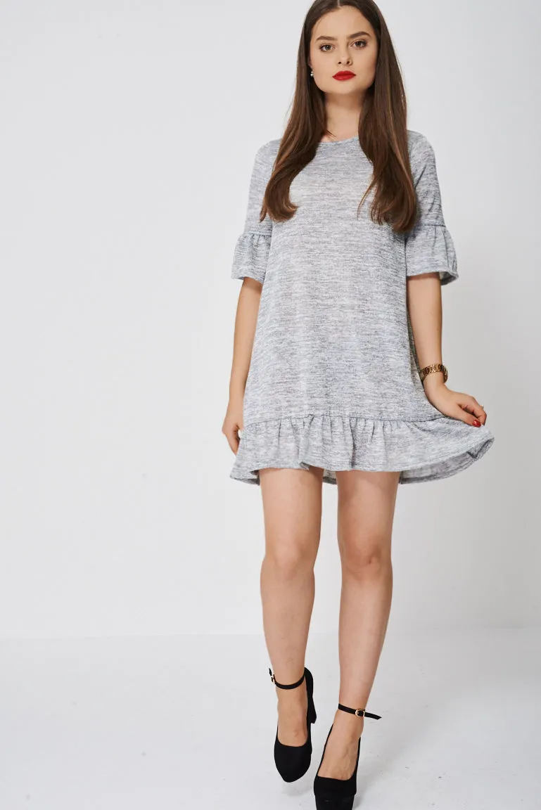 Frill Hem And Sleeve Dress Ex-Branded