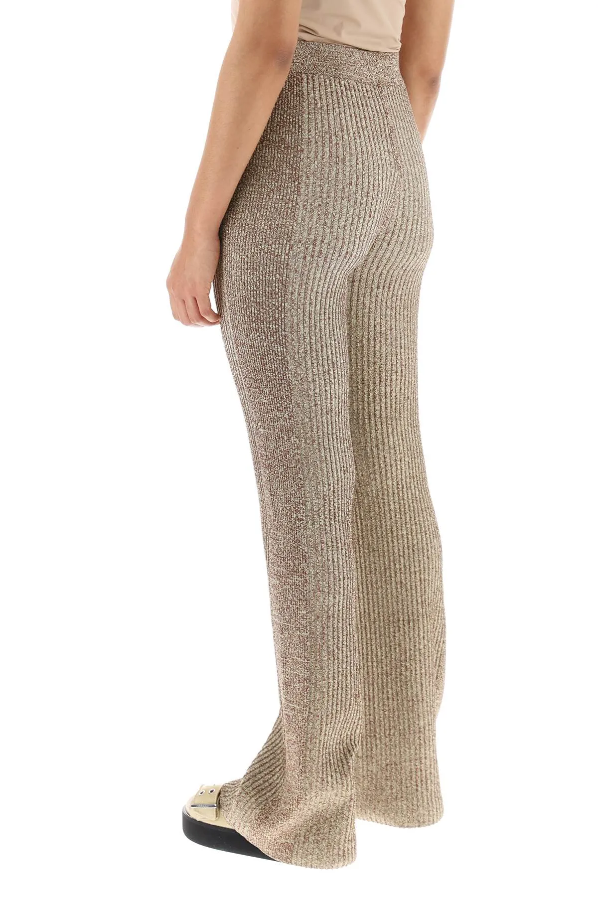 Ganni melange rib knit pants