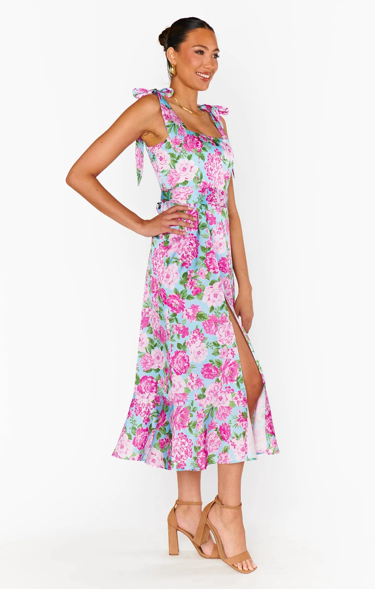 Garden Midi Dress ~ Cottage Floral Multi