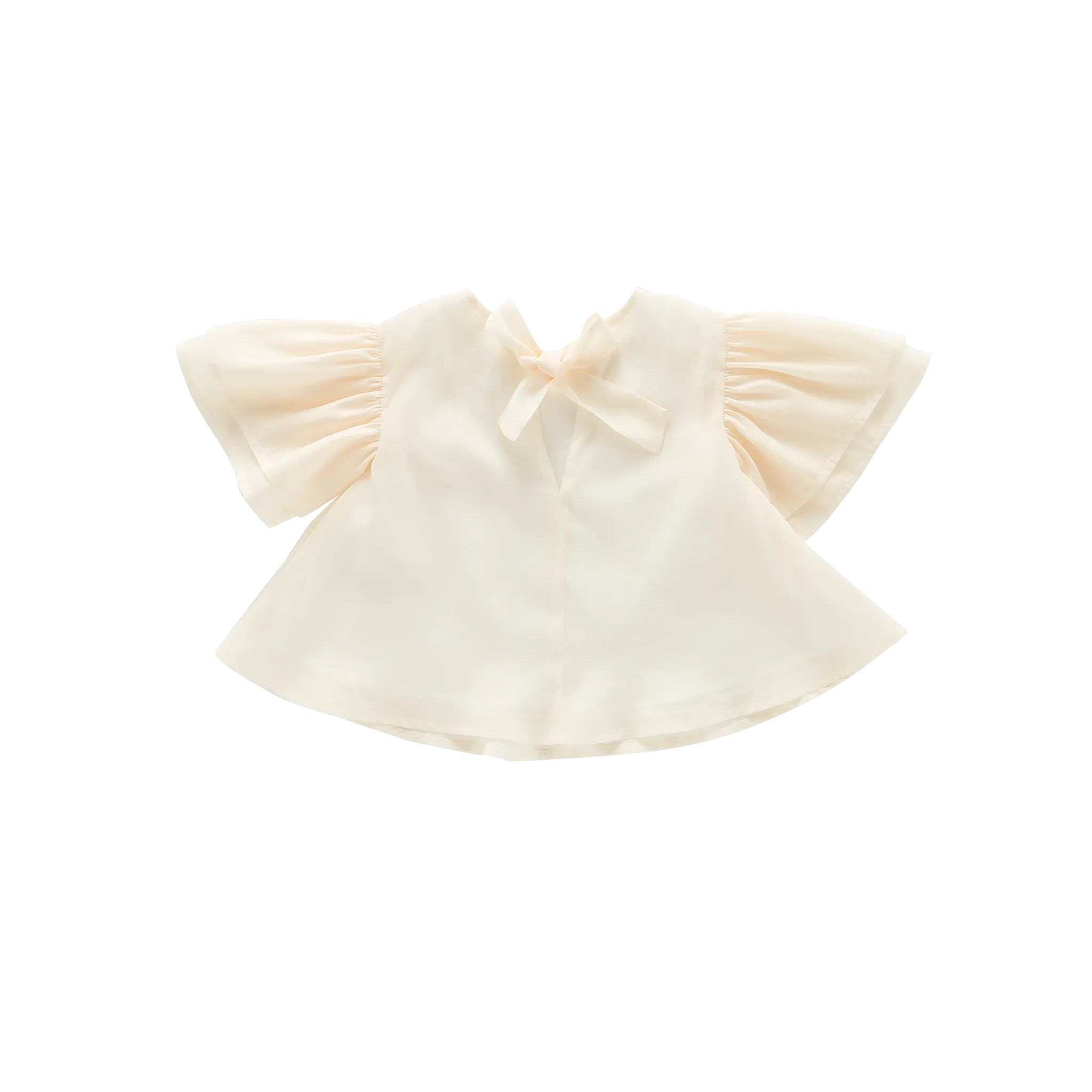 Girls Organza Layered Flared Top  | Cream