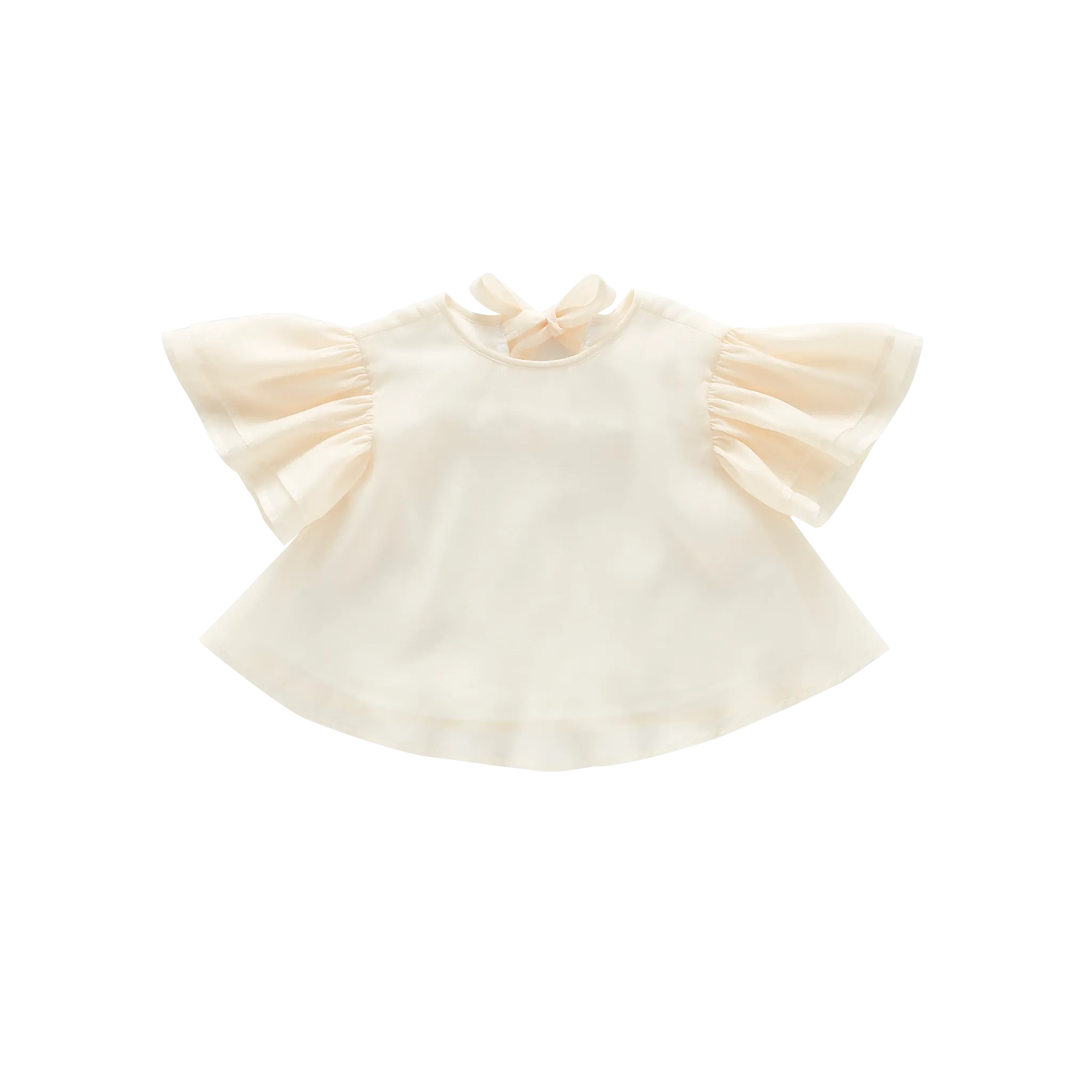 Girls Organza Layered Flared Top  | Cream