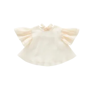 Girls Organza Layered Flared Top  | Cream