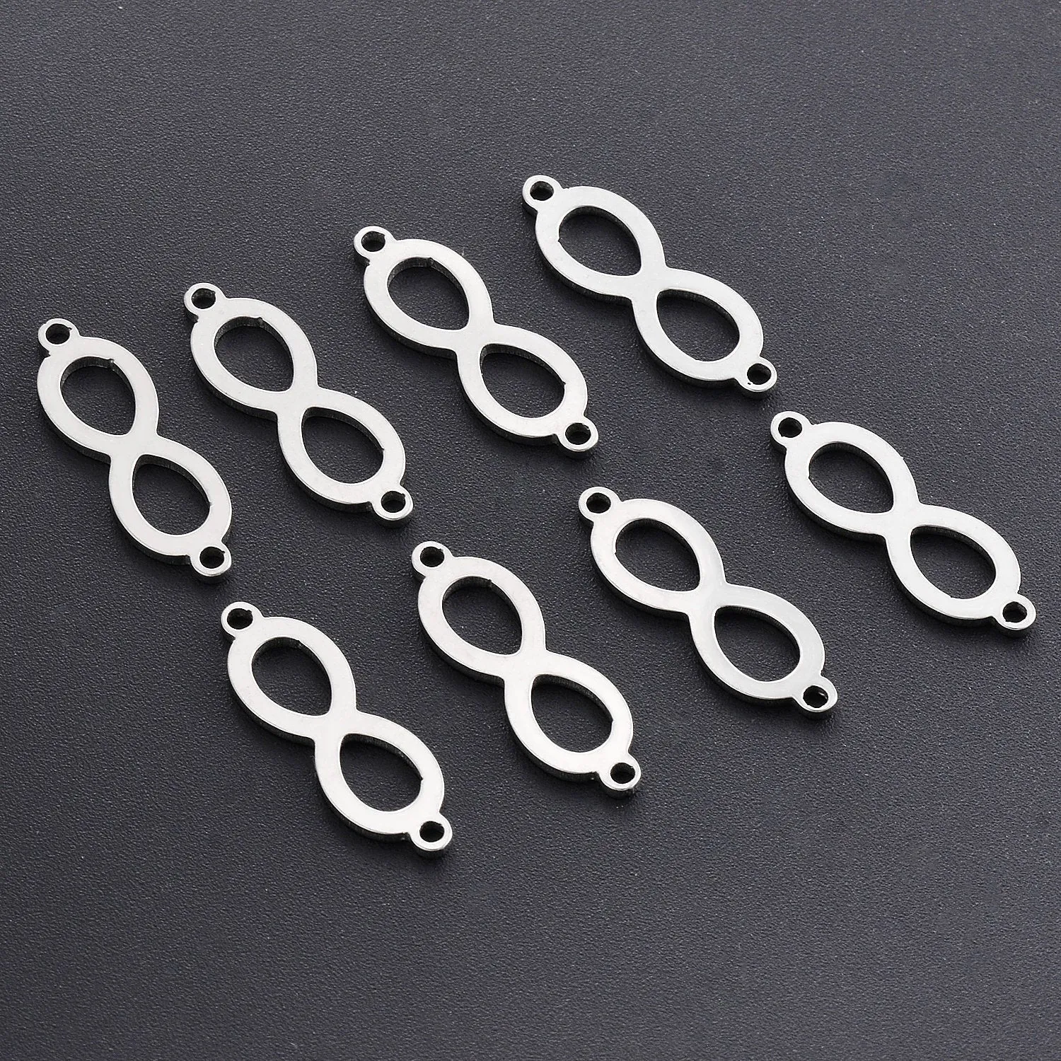 Infinity Sign Connector Charm - Tiny Silver Infinity Charm - Infinity Symbol Connectors - Jewelry Making Supplies - Infinity Links - DIY