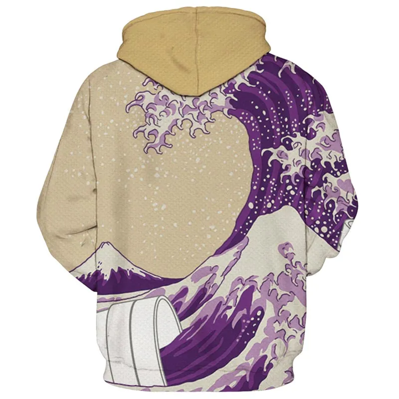 Japan Purple Wave Art Hoodie